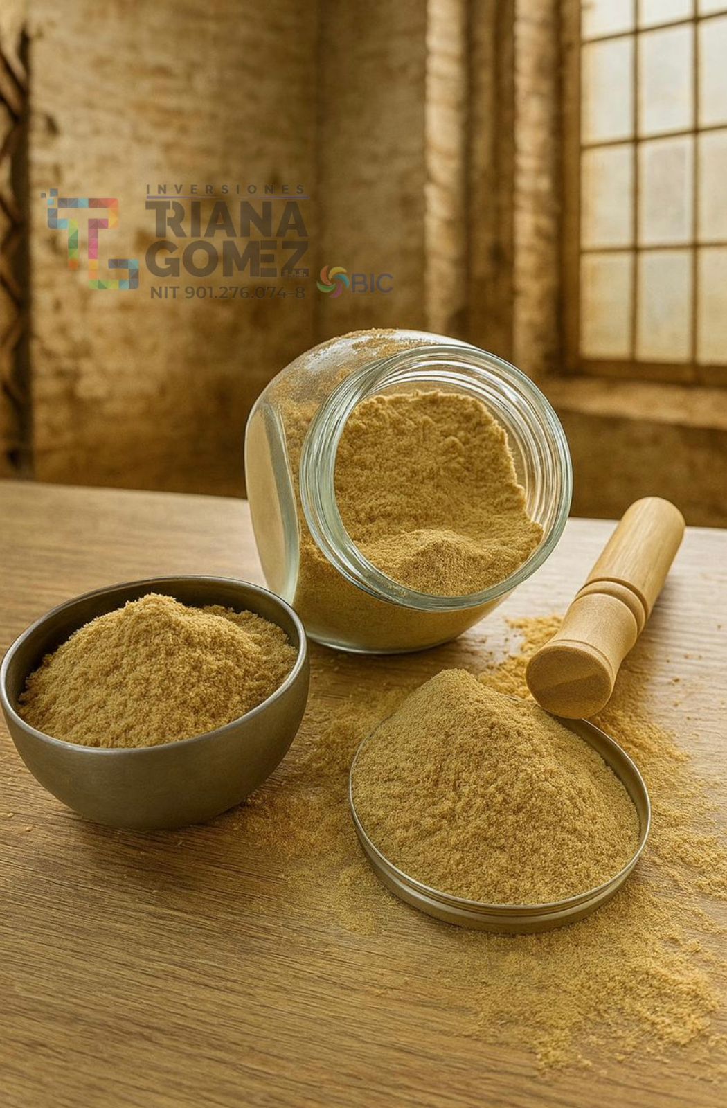 Harina de pulimento de arroz o harina de salvado de arroz (Bases para elaboración de condimentos, caldos en cubos, alimentación animal, fertilizantes y compostajes, aceites, sustratos para fermentaciones, cosmetología natural y jabonería artesanal. ✓ Presentación: 25kg y 50kg.